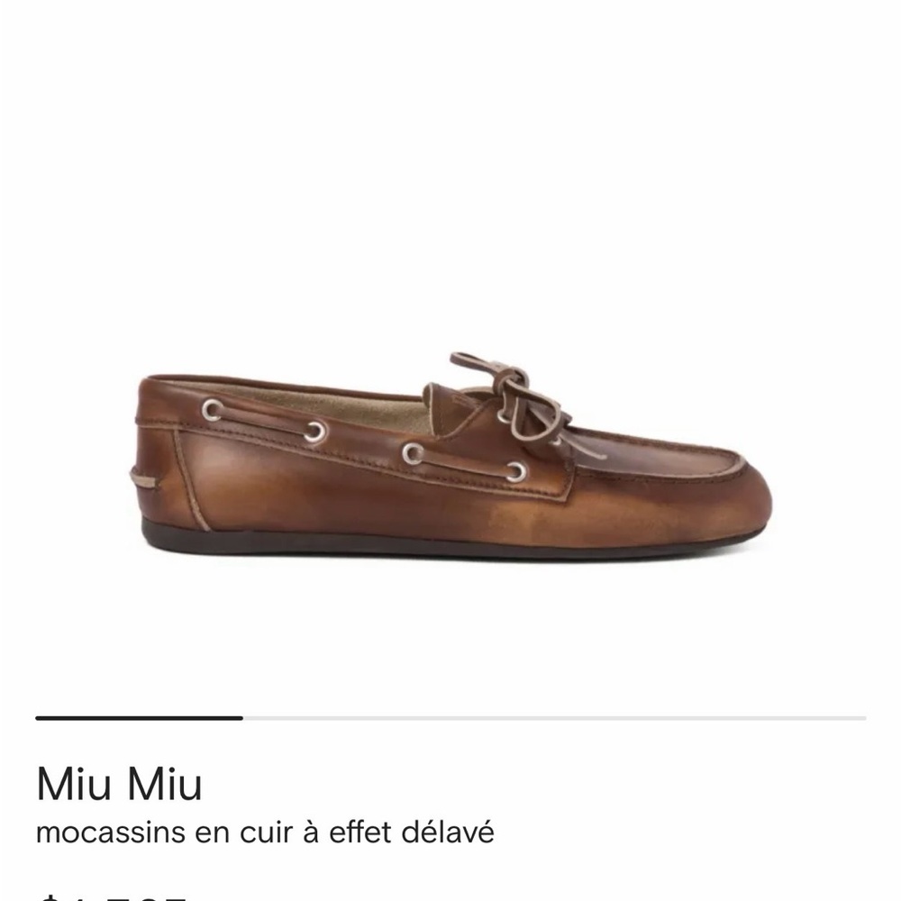 Miu Miu leather boat shoes size EU 38